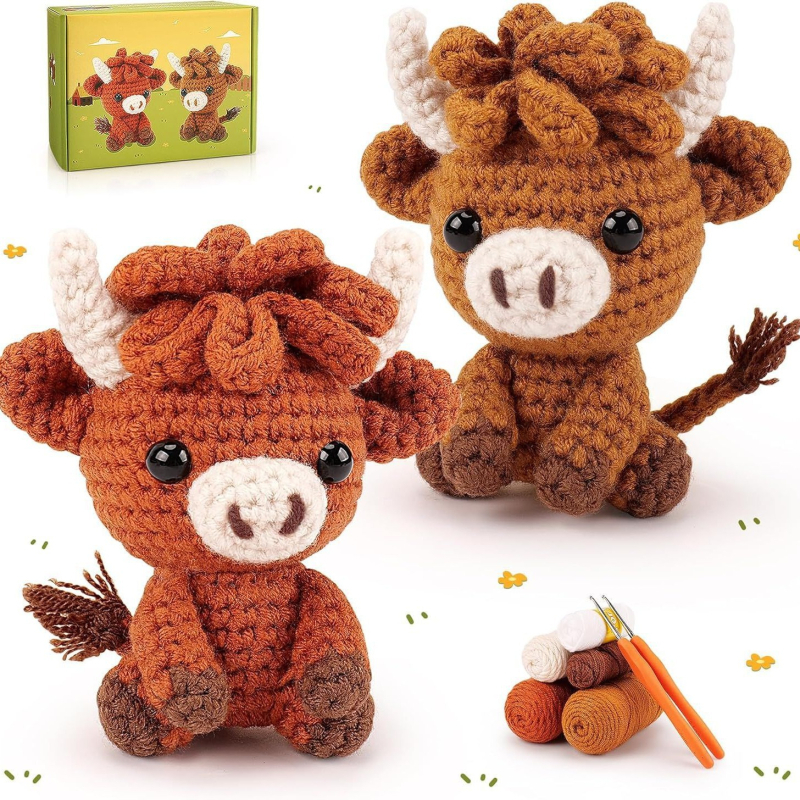 Kézzel készített állatbábokhoz készült horgolókészlet; akril fonalak sokfélesége; sodrási folyamat: fél-worsted; fonal formája: roving; testreszabható csomagolás; szükséges a horgolótű