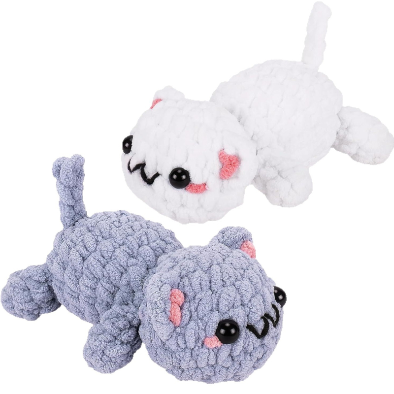 Kézzel készített állatbábokhoz készült horgolókészlet; akril fonalak sokfélesége; sodrási folyamat: fél-worsted; fonal formája: roving; testreszabható csomagolás; szükséges a horgolótű