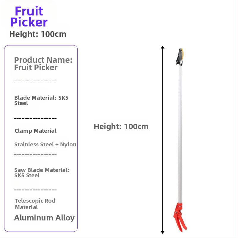 Teleskopické nožnice na zber ovocia s dlhým dosahom pre vysoké konáre