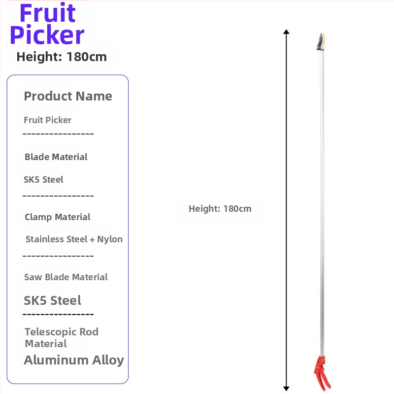 Teleskopické nožnice na zber ovocia s dlhým dosahom pre vysoké konáre