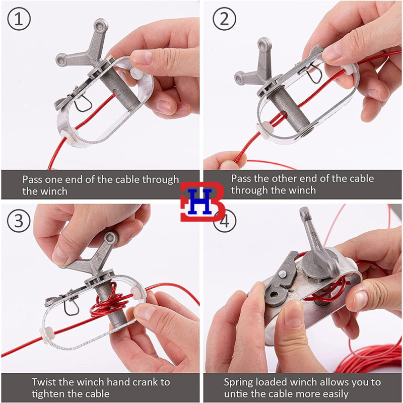 Maihong ръчен стягач за кабел за покриване на басейни — стоманено въже