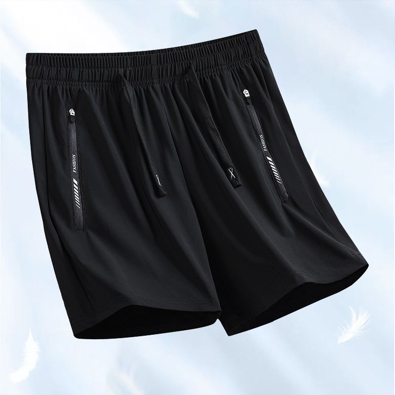 Σορτς Ice Silk για καλοκαίρι, αναπνεόμενα και γρήγορο στέγνωμα, Unisex, μεσαία ζώνη, χαλαρή γραμμή, 80% νάιλον