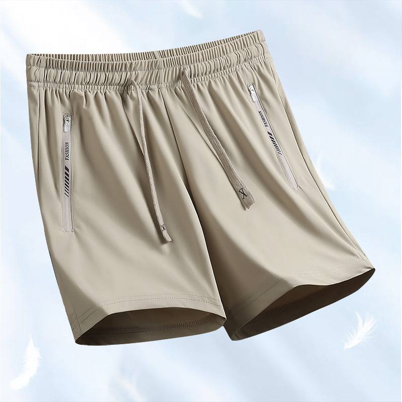 Σορτς Ice Silk για καλοκαίρι, αναπνεόμενα και γρήγορο στέγνωμα, Unisex, μεσαία ζώνη, χαλαρή γραμμή, 80% νάιλον