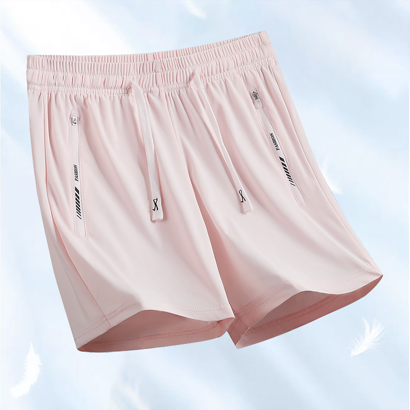 Ice Silk къси панталони за лято, дишащи и бързосъхнещи, унисекс, средна талия, свободна кройка, 80% найлон