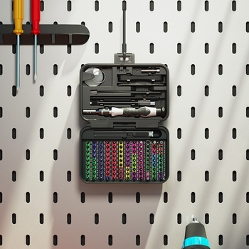 132-in-1 tikslus atsuktuvų rinkinys išmaniesiems telefonams, akinėms ir kompiuteriams — chromo-vanadžio plienas, magnetinis, be izoliacijos, svoris 0.643, Shenggong Hardware