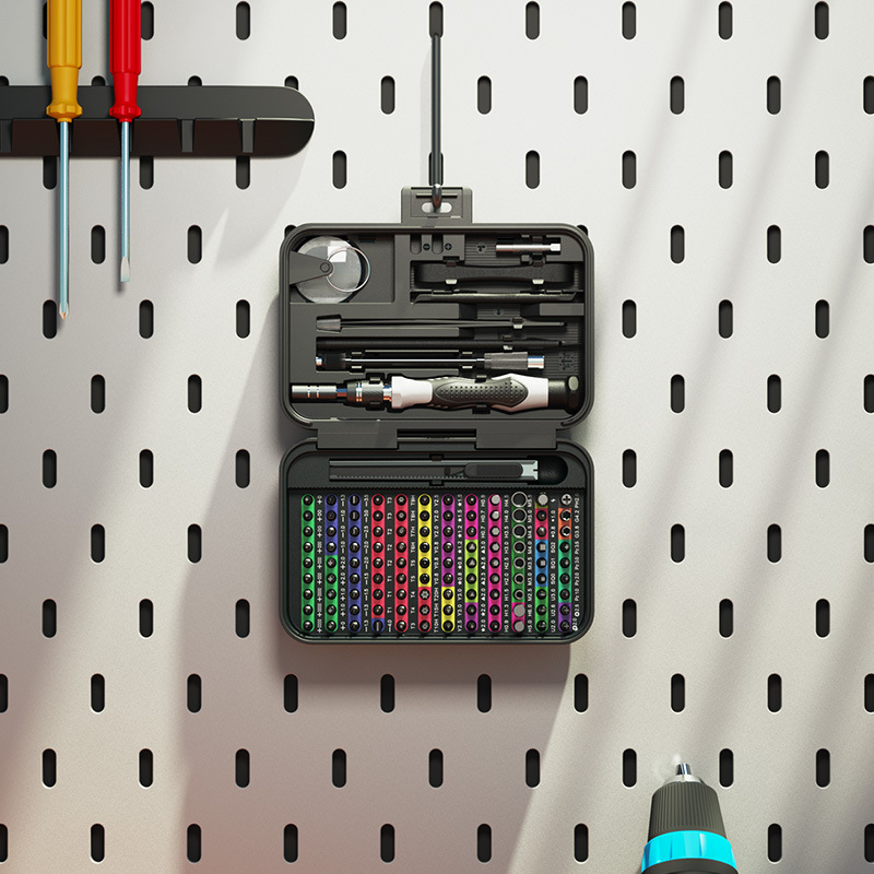 132-in-1 tikslus atsuktuvų rinkinys išmaniesiems telefonams, akinėms ir kompiuteriams — chromo-vanadžio plienas, magnetinis, be izoliacijos, svoris 0.643, Shenggong Hardware