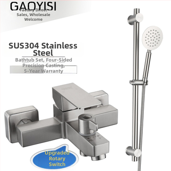 304 ανοξείδωτος τετράγωνος ντους με περιστροφικό διακόπτη για μπάνιο — ηλεκτρική βρύση ζεστού νερού, τύπος μονής εγκατάστασης, CE πιστοποίηση