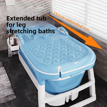 Sulankstoma vonia suaugusiems, be įrengimo, plastikinė, kairysis šono skydelis, grindų statomas čiaupas