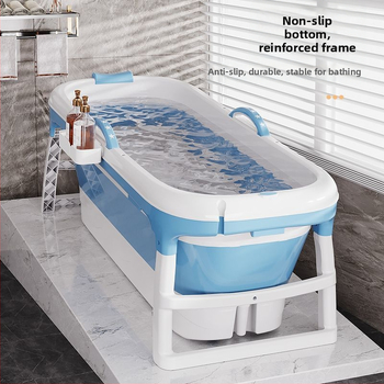 Sulankstoma vonia suaugusiems, be įrengimo, plastikinė, kairysis šono skydelis, grindų statomas čiaupas