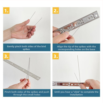 Шипове за птици, 304 неръждаема стомана, модел N01, защита на градини и разсадници от птици и котки