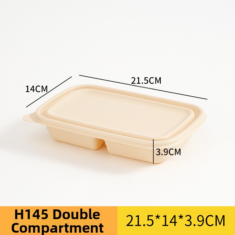 Egyszer használatos ebédes doboz japán stílusban egy személyre szóló, több rekeszes, különböző kapacitásokkal, 2 mm vastagságú, biológiailag lebomló anyagból, testreszabható