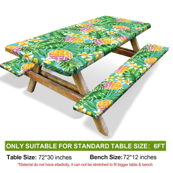 Комплект покривки за пикник: маса и столове – три части, полиестер, правоъгълна форма, геометричен принт, прахозащитна