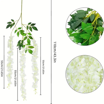 Zi Hao šilko gėlės vijoklis glicinija - injekcinis liejimas, veislė 40132165039, pakuotė plastikinė maišelis, vestuvėms ir namų dekorui