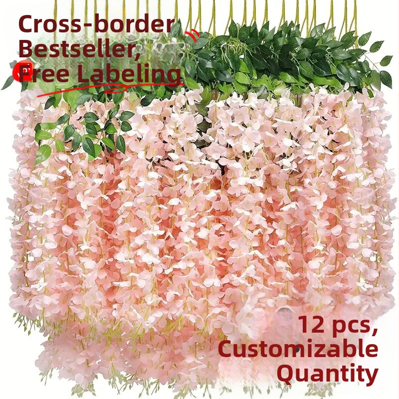 Zi Hao šilko gėlės vijoklis glicinija - injekcinis liejimas, veislė 40132165039, pakuotė plastikinė maišelis, vestuvėms ir namų dekorui