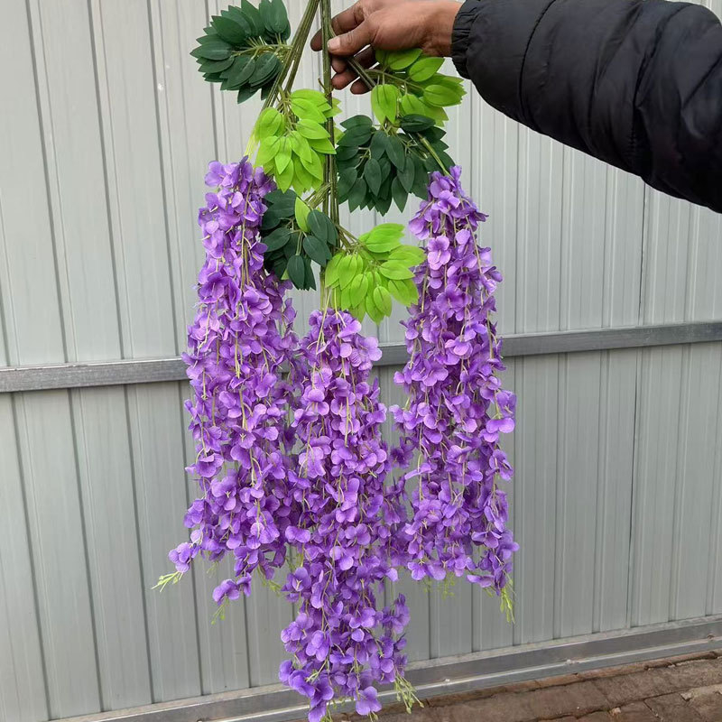 Zi Hao šilko gėlės vijoklis glicinija - injekcinis liejimas, veislė 40132165039, pakuotė plastikinė maišelis, vestuvėms ir namų dekorui