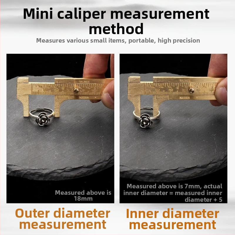 Дигитален верниер-штангенцир за бижута – висока прецизност, чист мед, LCD дисплей, за измерване на малки бижута и миниатюрни предмети