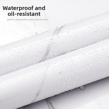 Αυτοκόλλητο τοίχου με μαρμάρινο σχέδιο, PVC υλικό, αδιάβροχο και ανθεκτικό σε λιπαρές ουσίες, απλό και μοντέρνος στυλ, κατάλληλο για σαλόνι