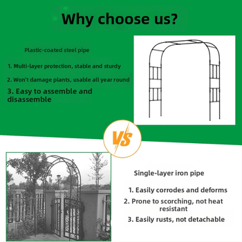 Αψιδωτό σταντ για λουλούδια, σωλήνας από χάλυβα με επίστρωση PE, κατάλληλο για 11 εφαρμογές