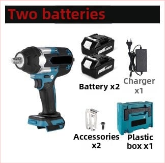 Ударен гайковерт безчетков, безжичен, с LED светлина, въртящ момент 1000 Nm, 21V батерия, обратимо завъртане