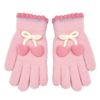 Mergaitėms megztos pirštinės – šiltos ir vėją sulaikančios, su penkiais pirštais, žiemos, pavasario ir rudens sezonams, amžius 6–12 metų