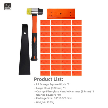 Комплект инструменти за монтиране на дървен под – въглеродна стомана, 45 части, 1,65 кг, 35/40 мм, Домашна употреба