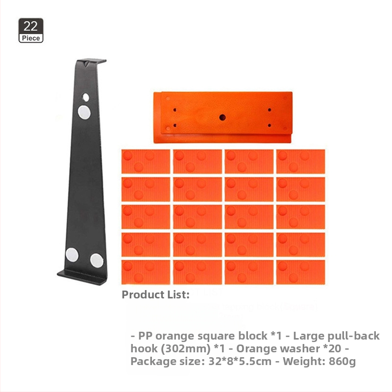 Комплект инструменти за монтиране на дървен под – въглеродна стомана, 45 части, 1,65 кг, 35/40 мм, Домашна употреба