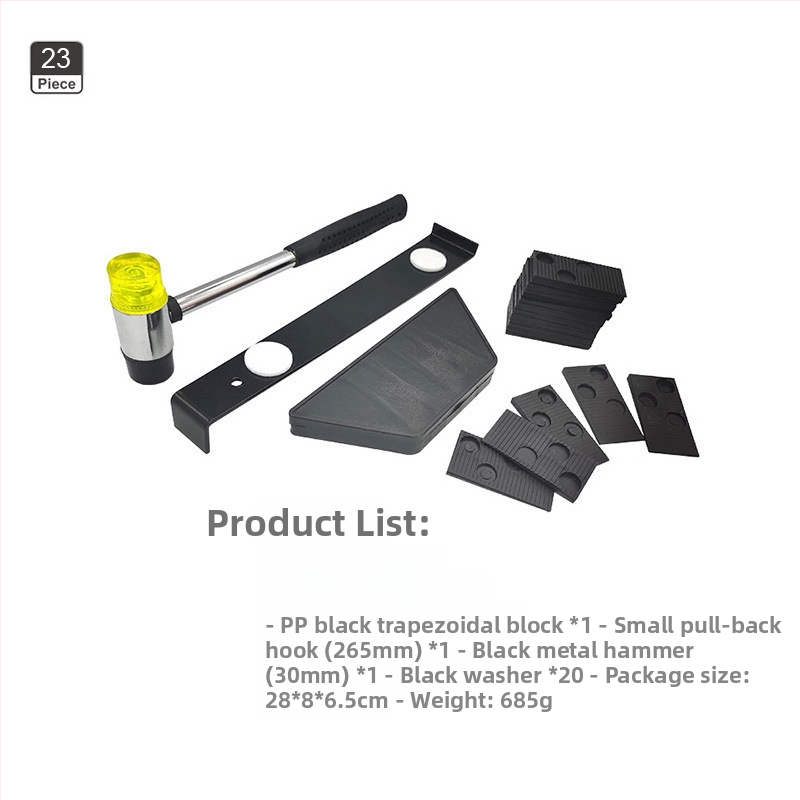 Комплект инструменти за монтиране на дървен под – въглеродна стомана, 45 части, 1,65 кг, 35/40 мм, Домашна употреба