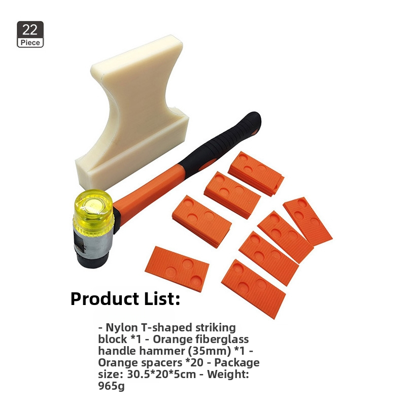 Комплект инструменти за монтиране на дървен под – въглеродна стомана, 45 части, 1,65 кг, 35/40 мм, Домашна употреба