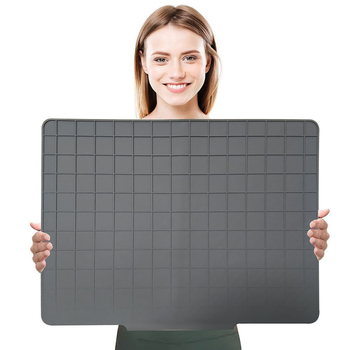 Silikoninė virtuvės džiovinimo kilimėlis su drenažo anga ir izoliacija, kvadratinės formos, degraduojantis, išleistas 2023