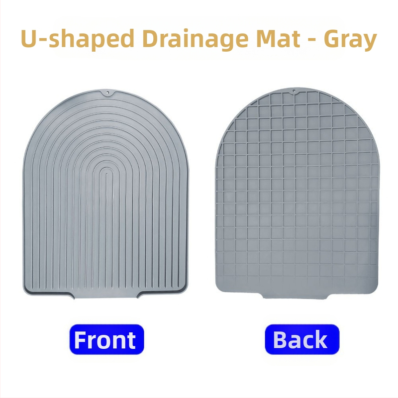 Silikoninė virtuvės džiovinimo kilimėlis su drenažo anga ir izoliacija, kvadratinės formos, degraduojantis, išleistas 2023