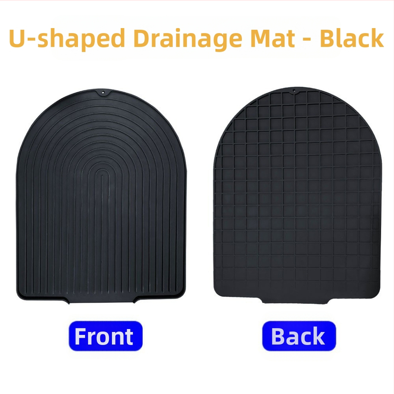 Silikoninė virtuvės džiovinimo kilimėlis su drenažo anga ir izoliacija, kvadratinės formos, degraduojantis, išleistas 2023