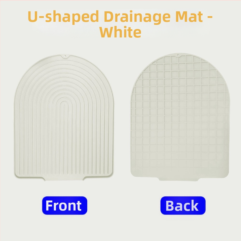 Silikoninė virtuvės džiovinimo kilimėlis su drenažo anga ir izoliacija, kvadratinės formos, degraduojantis, išleistas 2023