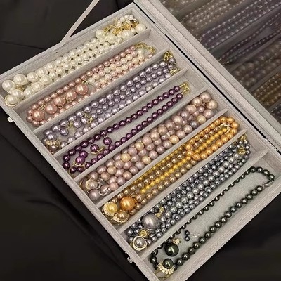 Xiangyu ékszerdoboz, modell 06, fa + flanel belső, lazára tervezett stílus, kemény felépítés