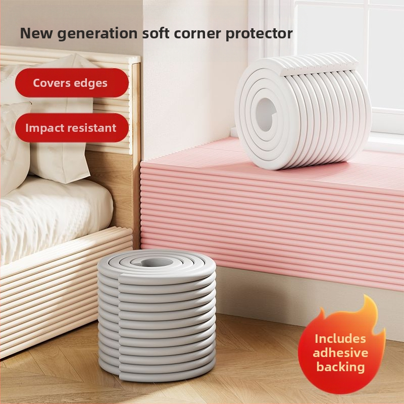 Удебелена и по-широка детска предпазна лента за перваз на прозореца с кант и топла подложка за крака