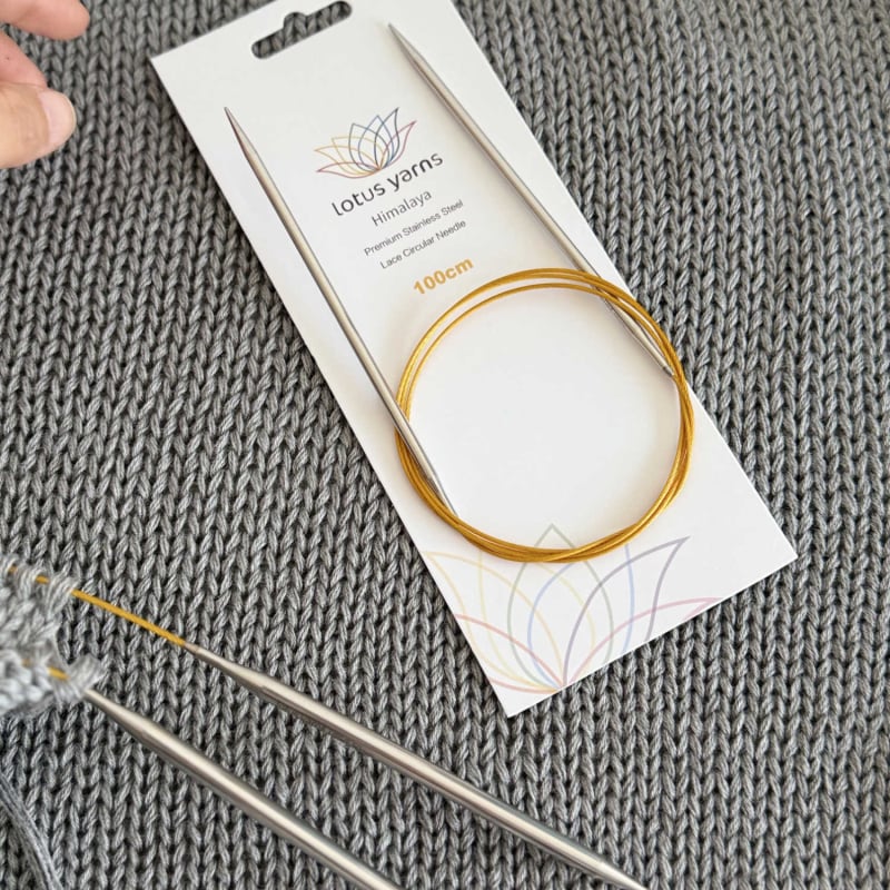 Кръгла фиксирана плетачна игла, неръждаема стомана, гладко плъзгане