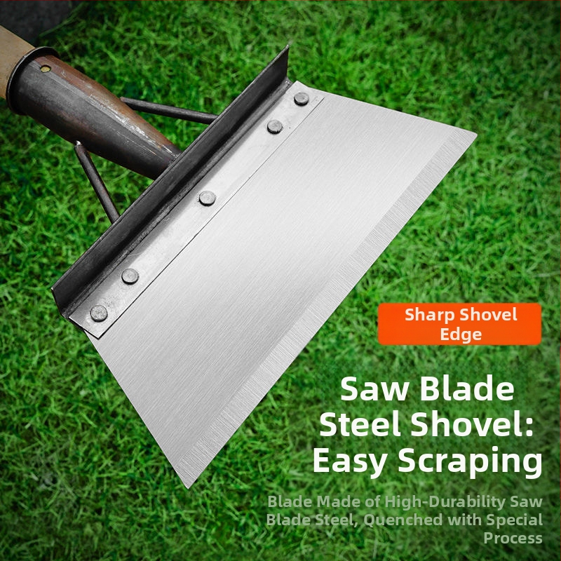 Снежна лопата със зъбчат ръб от манганова стомана за премахване на сняг, тор и домашно почистване