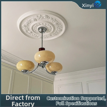 Πάνελ λαμπτήρα PU με κυκλικό δίσκο οροφής σε γαλλικό στυλ για ευρωπαϊκού τύπου πολυέλαιο (Υλικό: PU; Μοντέλο: BQ-XY-; Στυλ: ανάγλυφος, μινιμαλιστική σύγχρονη, ελαφριά πολυτέλεια)