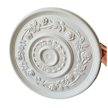 Πάνελ λαμπτήρα PU με κυκλικό δίσκο οροφής σε γαλλικό στυλ για ευρωπαϊκού τύπου πολυέλαιο (Υλικό: PU; Μοντέλο: BQ-XY-; Στυλ: ανάγλυφος, μινιμαλιστική σύγχρονη, ελαφριά πολυτέλεια)