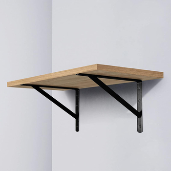 Железен тежкотоварен ъглов скоба за стенен монтаж на плаваща полица