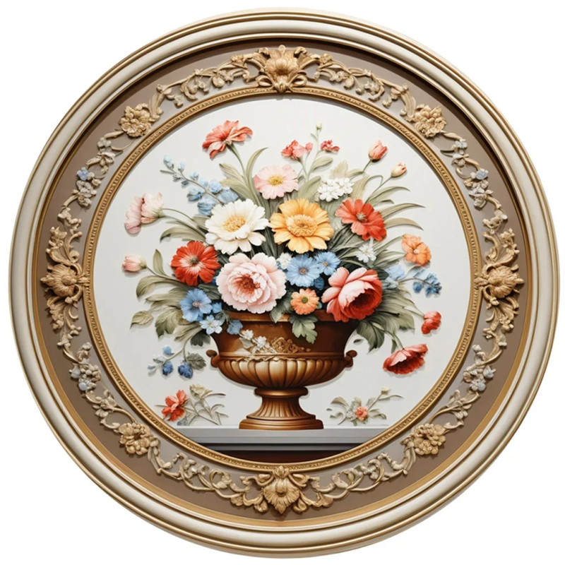 Διακοσμητικό κρεμαστό τοίχου από κράμα αλουμινίου με στοιχεία λουλουδιών, πίνακας νεκρής φύσης, εκτύπωση, προσαρμογή, χωρίς κάδρο