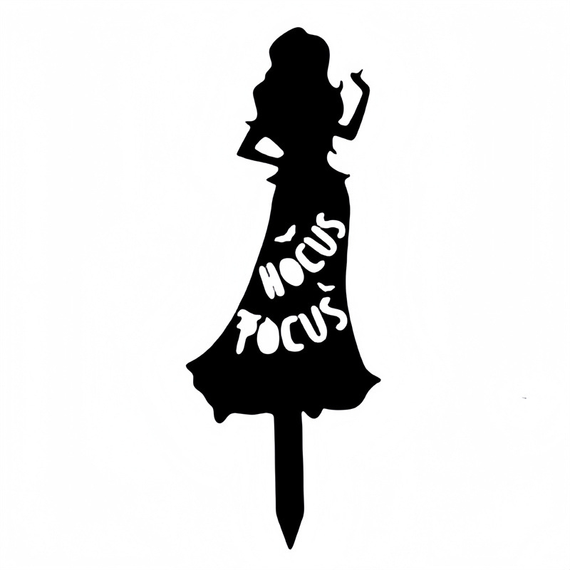 Geometriai alakú fém kertdekoráció Halloween témával: szellem, zombie és boszorkány