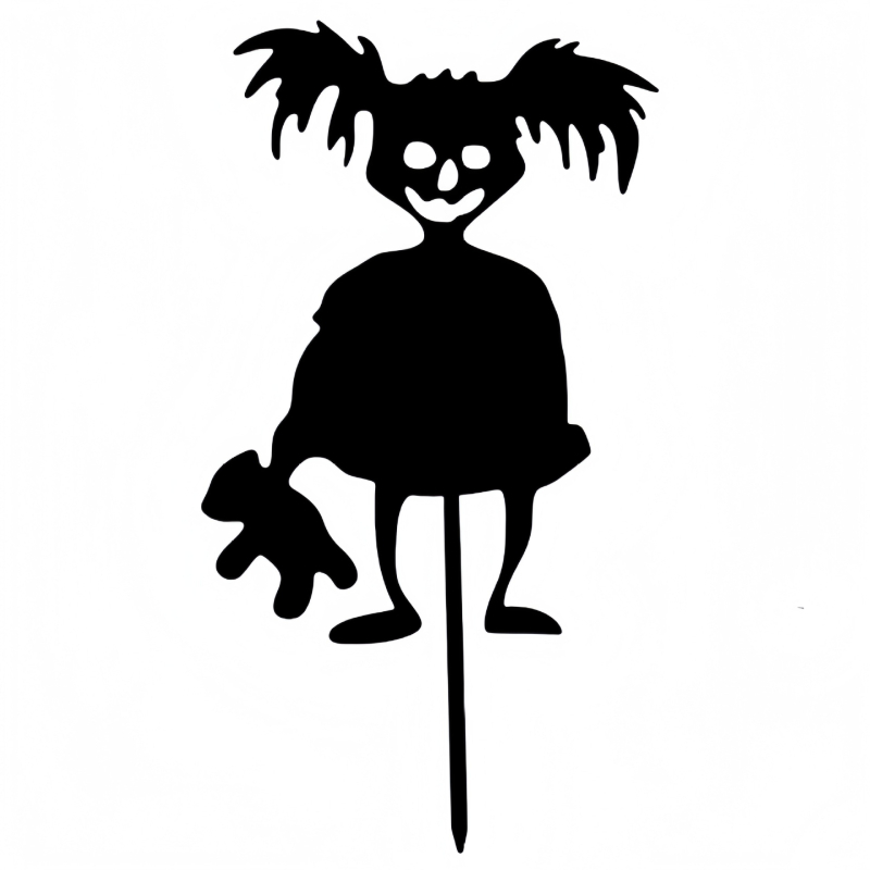 Geometriai alakú fém kertdekoráció Halloween témával: szellem, zombie és boszorkány