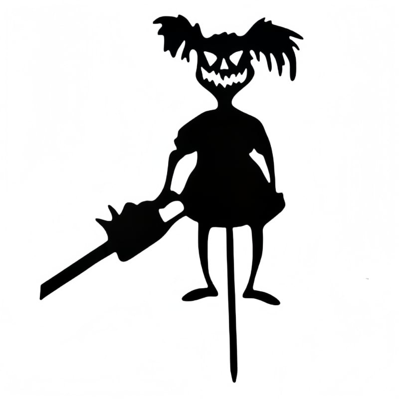 Geometriai alakú fém kertdekoráció Halloween témával: szellem, zombie és boszorkány