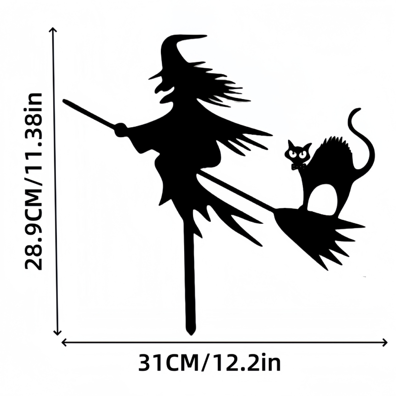Geometriai alakú fém kertdekoráció Halloween témával: szellem, zombie és boszorkány