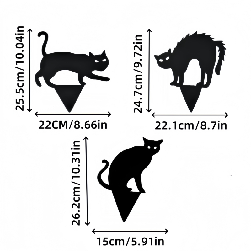 Geometriai alakú fém kertdekoráció Halloween témával: szellem, zombie és boszorkány