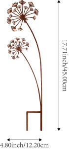 Metalinė sodo dekoracija - rūdinta amatų lauko skulptūra, Jingyang prekės ženklas, sodo fėja ant stiebo