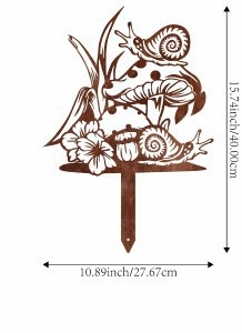 Metalinė sodo dekoracija - rūdinta amatų lauko skulptūra, Jingyang prekės ženklas, sodo fėja ant stiebo