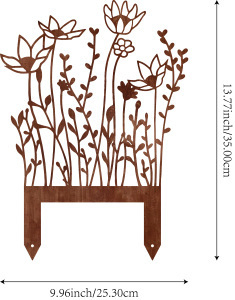 Metalinė sodo dekoracija - rūdinta amatų lauko skulptūra, Jingyang prekės ženklas, sodo fėja ant stiebo