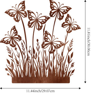 Metalinė sodo dekoracija - rūdinta amatų lauko skulptūra, Jingyang prekės ženklas, sodo fėja ant stiebo