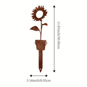 Metalinė sodo dekoracija - rūdinta amatų lauko skulptūra, Jingyang prekės ženklas, sodo fėja ant stiebo